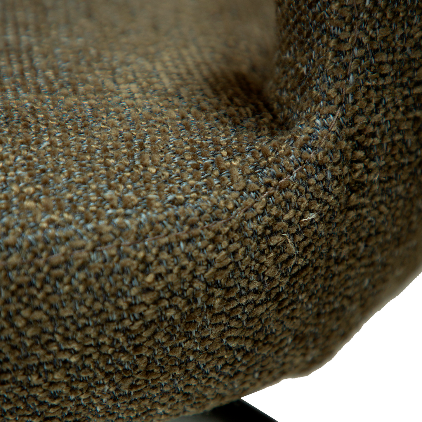 [var:Bezug=Dunkelolivfarbener Bouclé-Stoff mit antiken Zinn-Schwenkbeinen] GLORY Drehstuhl