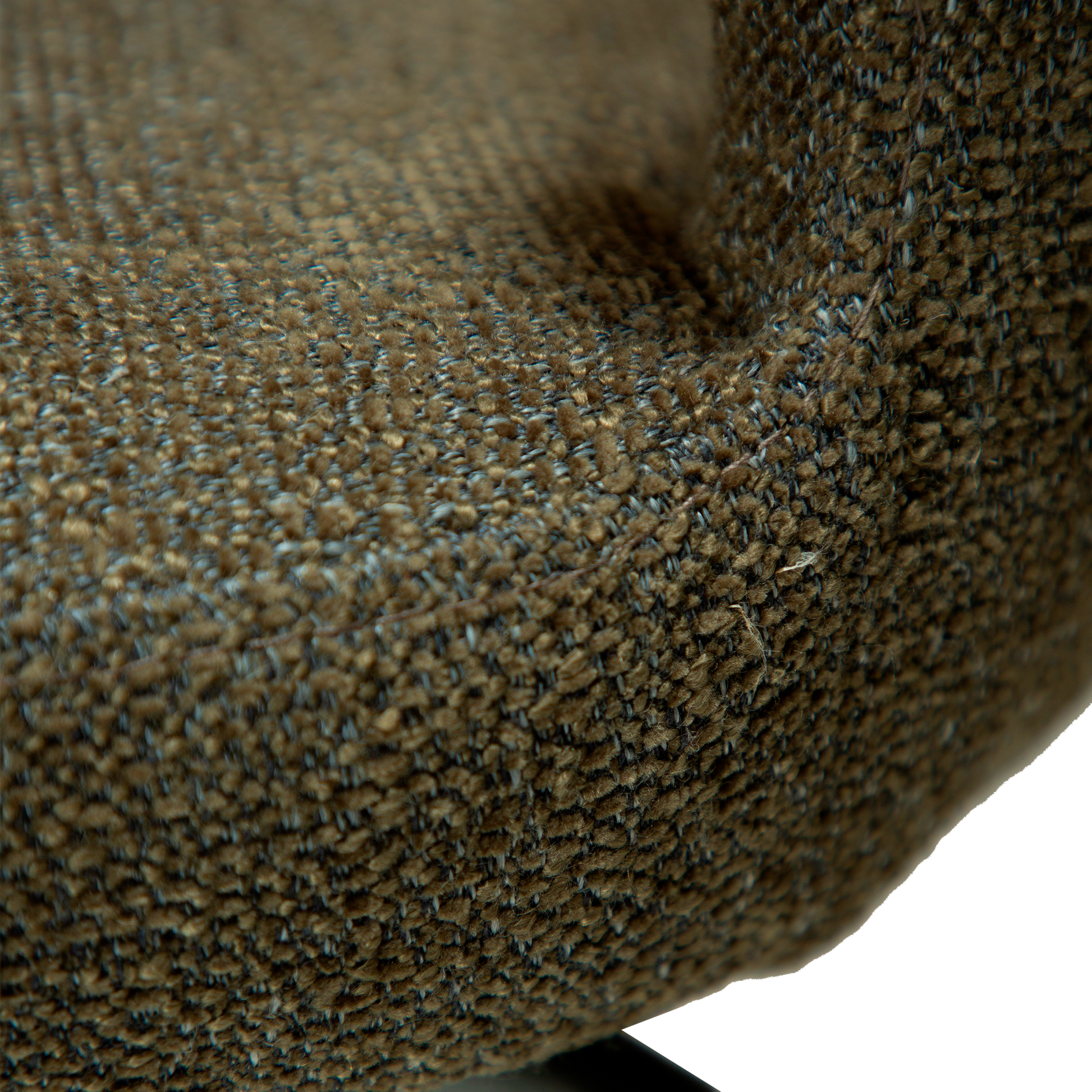 [var:Bezug=Dunkelolivfarbener Bouclé-Stoff mit antiken Zinn-Schwenkbeinen] GLORY Drehstuhl