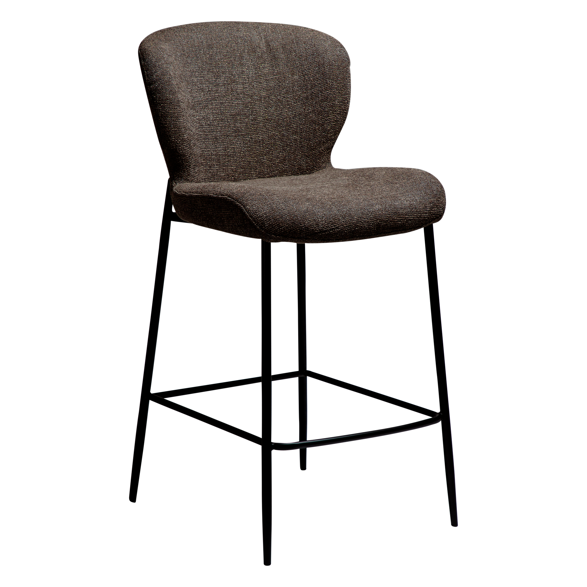 [var:Bezug=Hauptsächlich braunes Bouclé-Gewebe mit schwarzen Metallbeinen] GLORY Bartisch