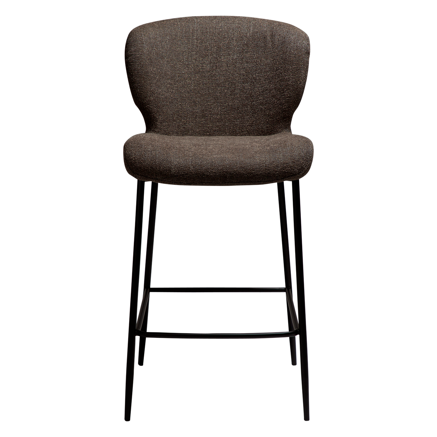 [var:Bezug=Hauptsächlich braunes Bouclé-Gewebe mit schwarzen Metallbeinen] GLORY Bartisch