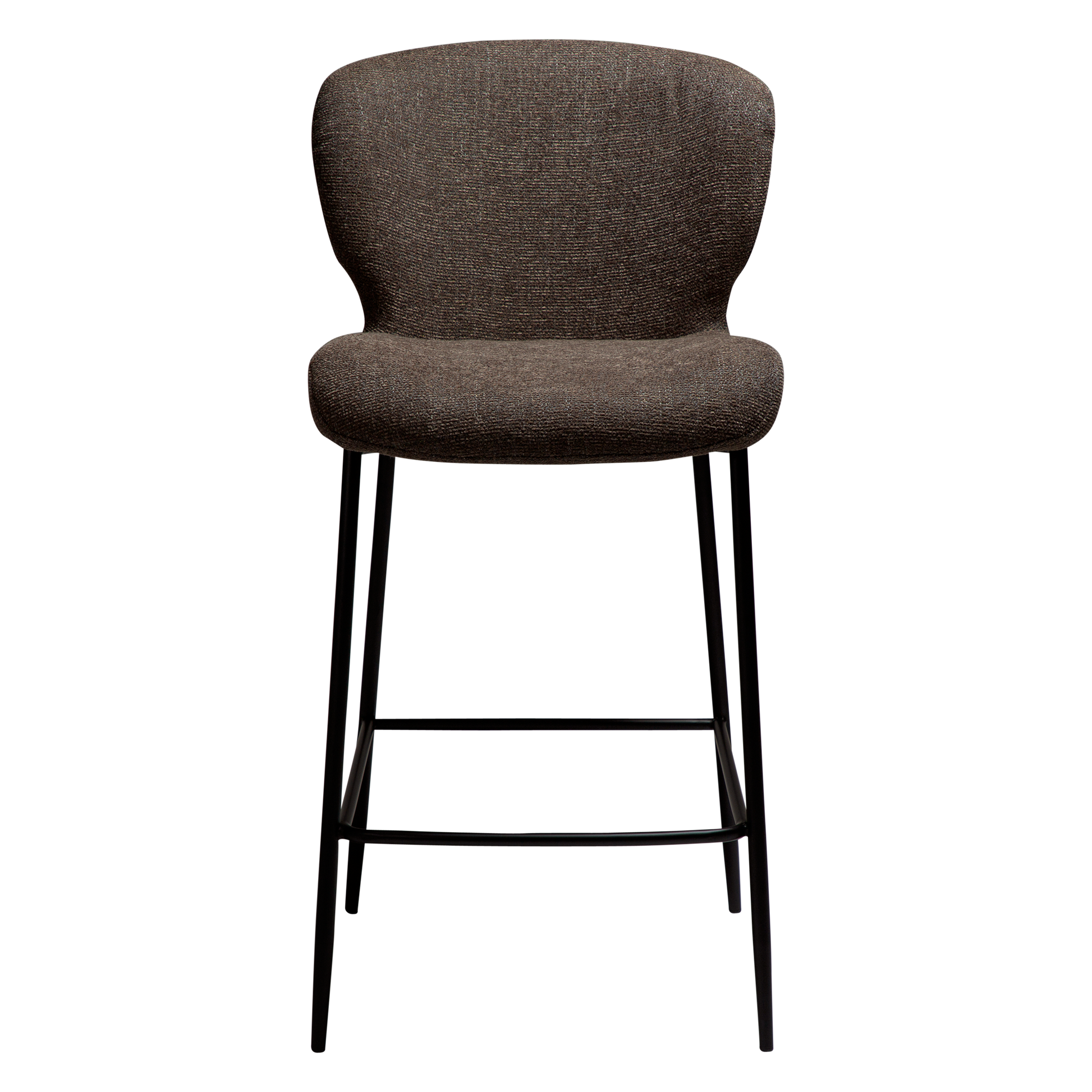 [var:Bezug=Hauptsächlich braunes Bouclé-Gewebe mit schwarzen Metallbeinen] GLORY Bartisch