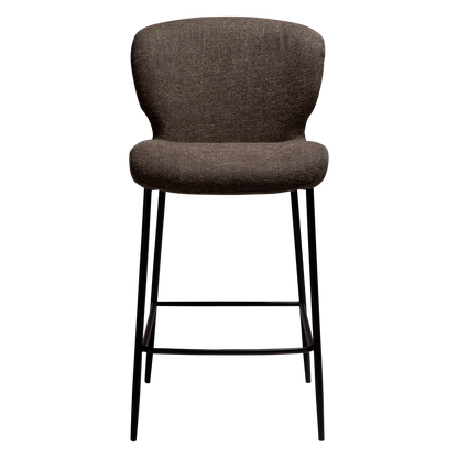 [var:Bezug=Hauptsächlich braunes Bouclé-Gewebe mit schwarzen Metallbeinen] GLORY Bartisch