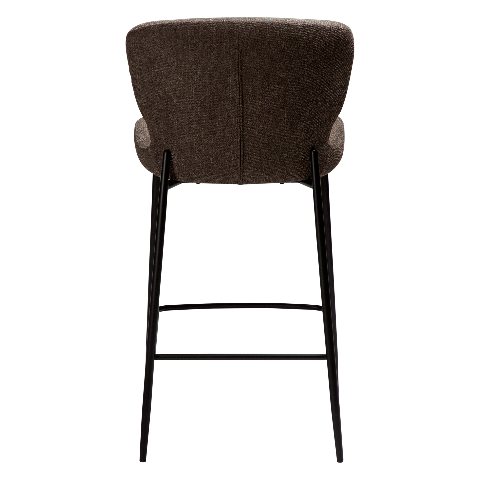 [var:Bezug=Hauptsächlich braunes Bouclé-Gewebe mit schwarzen Metallbeinen] GLORY Bartisch