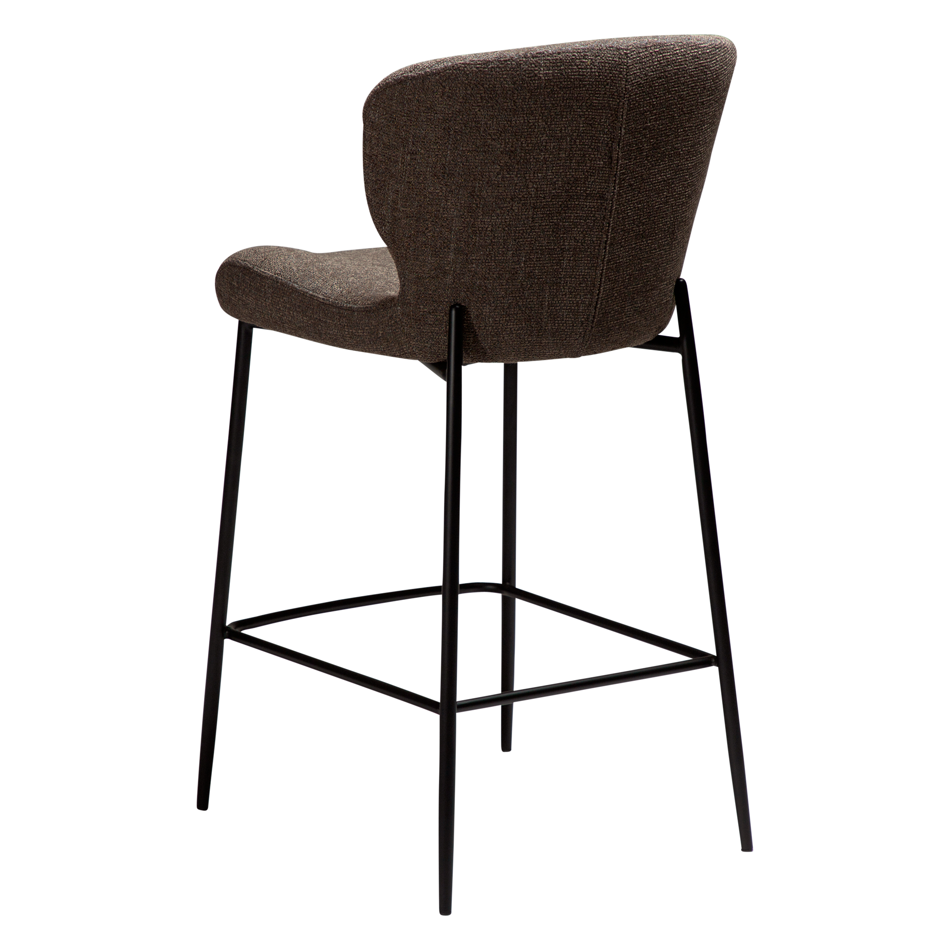 [var:Bezug=Hauptsächlich braunes Bouclé-Gewebe mit schwarzen Metallbeinen] GLORY Bartisch