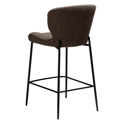 [var:Bezug=Hauptsächlich braunes Bouclé-Gewebe mit schwarzen Metallbeinen] GLORY Bartisch