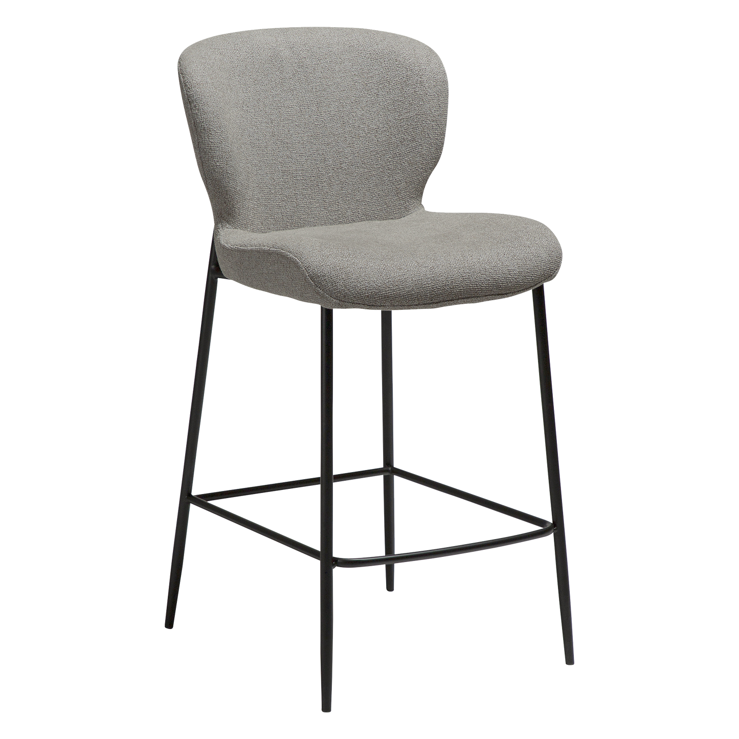 [var:Bezug=Kiesel-Erde Bouclé-Stoff mit schwarzen Metallbeinen] GLORY Bartisch