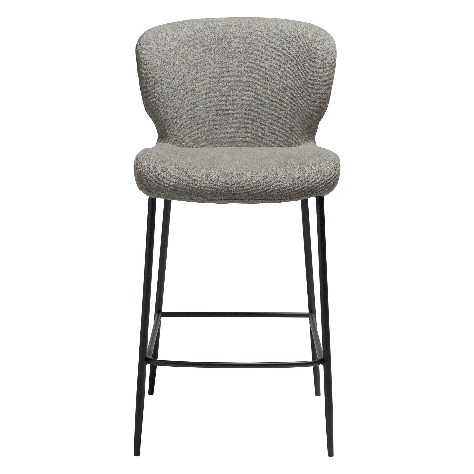 [var:Bezug=Kiesel-Erde Bouclé-Stoff mit schwarzen Metallbeinen] GLORY Bartisch