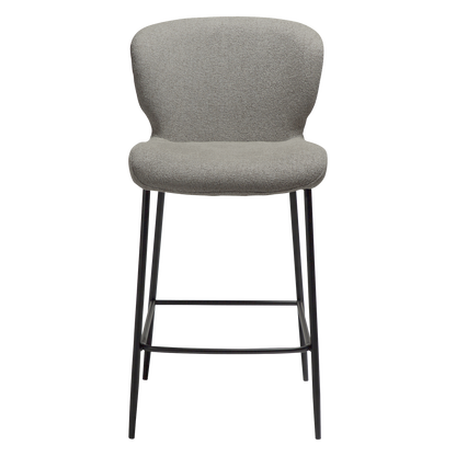 [var:Bezug=Kiesel-Erde Bouclé-Stoff mit schwarzen Metallbeinen] GLORY Bartisch