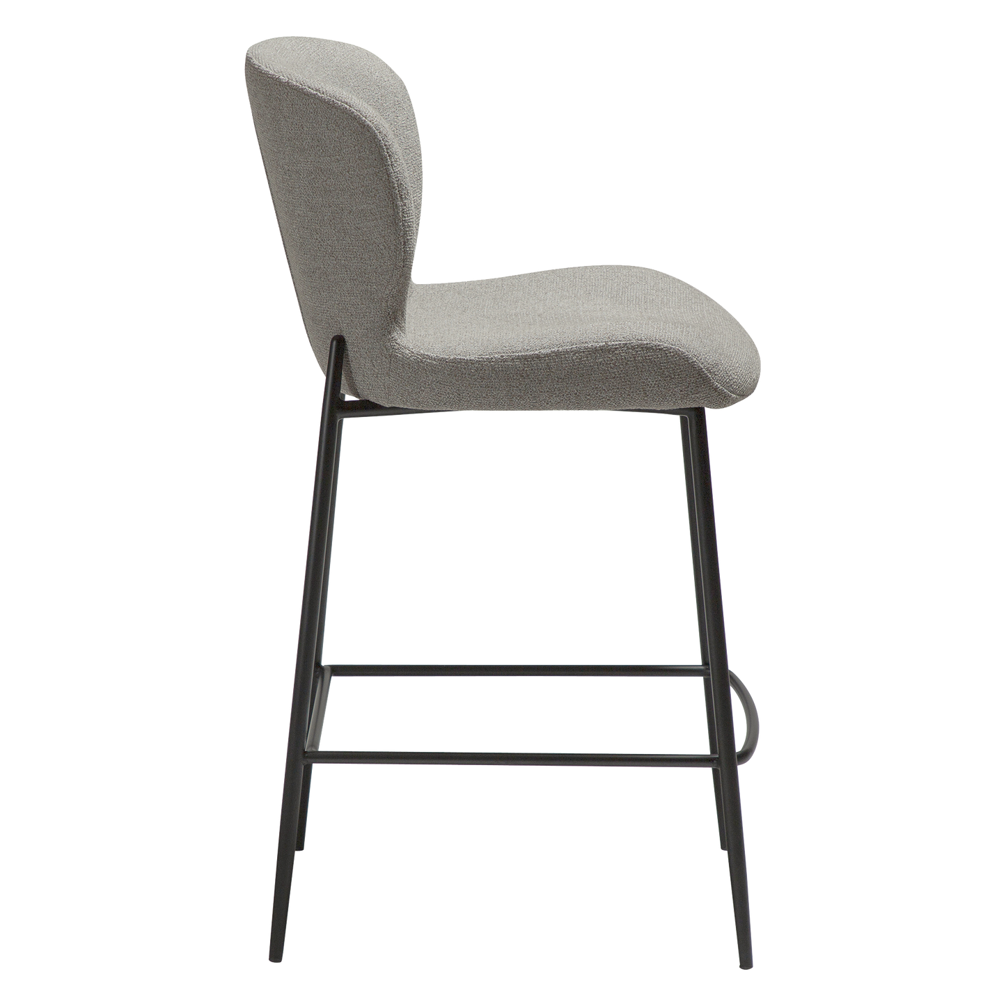 [var:Bezug=Kiesel-Erde Bouclé-Stoff mit schwarzen Metallbeinen] GLORY Bartisch