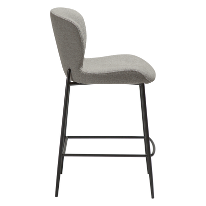 [var:Bezug=Kiesel-Erde Bouclé-Stoff mit schwarzen Metallbeinen] GLORY Bartisch