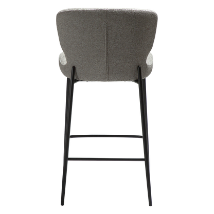 [var:Bezug=Kiesel-Erde Bouclé-Stoff mit schwarzen Metallbeinen] GLORY Bartisch