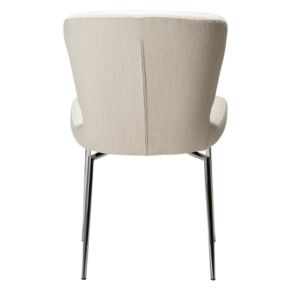 [var:Bezug=GLORY-Stuhl, einfaches beige Bouclé-Gewebe mit verchromtem Drehgestell] GLORY Drehstuhl