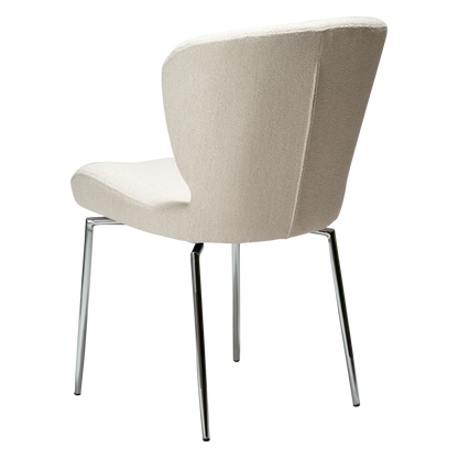 [var:Bezug=GLORY-Stuhl, einfaches beige Bouclé-Gewebe mit verchromtem Drehgestell] GLORY Drehstuhl