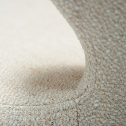 [var:Bezug=GLORY-Stuhl, einfaches beige Bouclé-Gewebe mit verchromtem Drehgestell] GLORY Drehstuhl