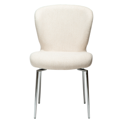 [var:Bezug=GLORY-Stuhl, einfaches beige Bouclé-Gewebe mit verchromtem Drehgestell] GLORY Drehstuhl