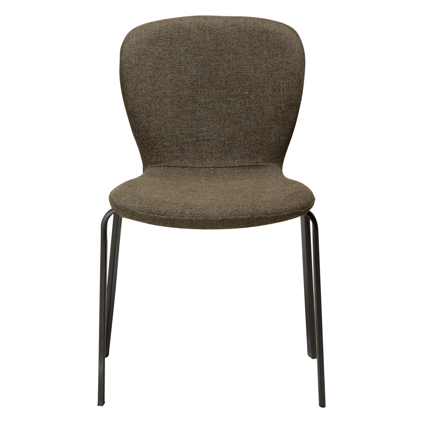 [var:Bezug=HEAP-Stuhl, dunkelolivfarbener Bouclé-Stoff mit antiken Zinn-Beinen] HEAP Stuhl