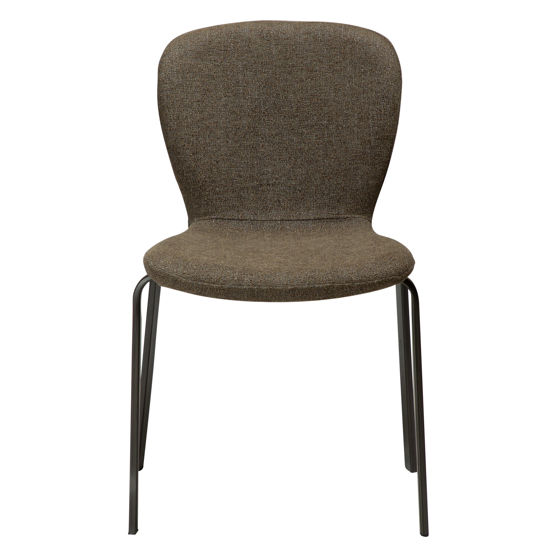 [var:Bezug=HEAP-Stuhl, dunkelolivfarbener Bouclé-Stoff mit antiken Zinn-Beinen] HEAP Stuhl