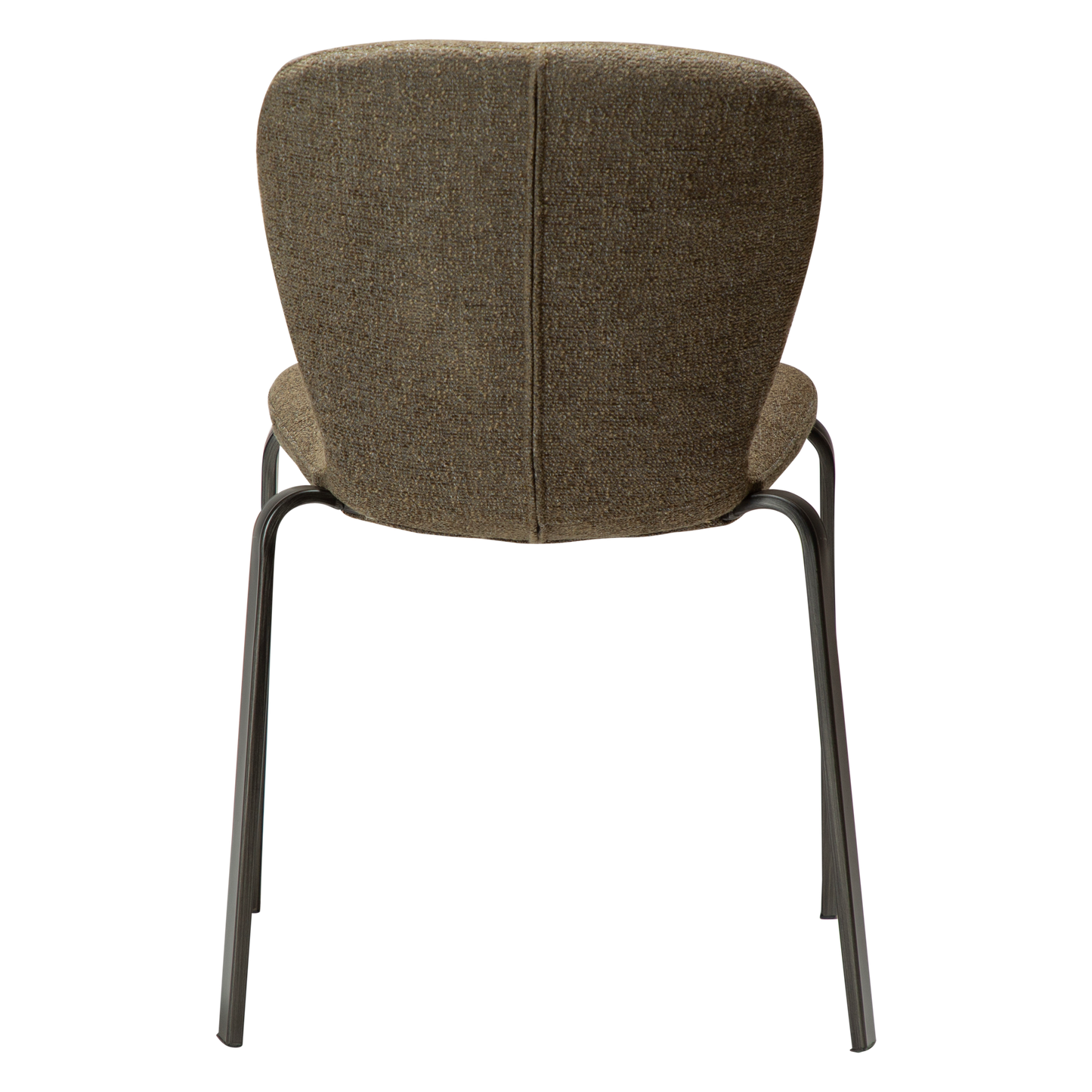 [var:Bezug=HEAP-Stuhl, dunkelolivfarbener Bouclé-Stoff mit antiken Zinn-Beinen] HEAP Stuhl