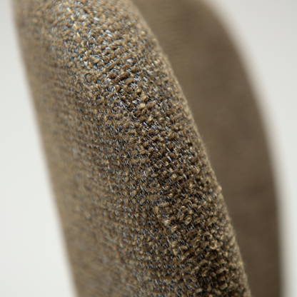 [var:Bezug=HEAP-Stuhl, dunkelolivfarbener Bouclé-Stoff mit antiken Zinn-Beinen] HEAP Stuhl