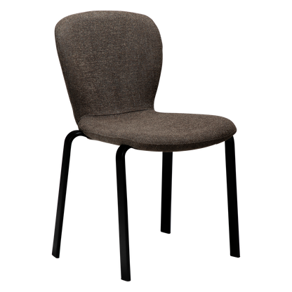 [var:Bezug=HEAP-Stuhl, hauptbrauner Bouclé-Stoff mit schwarzen Beinen] HEAP Stuhl
