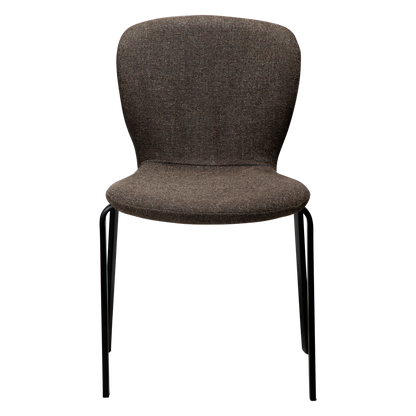 [var:Bezug=HEAP-Stuhl, hauptbrauner Bouclé-Stoff mit schwarzen Beinen] HEAP Stuhl