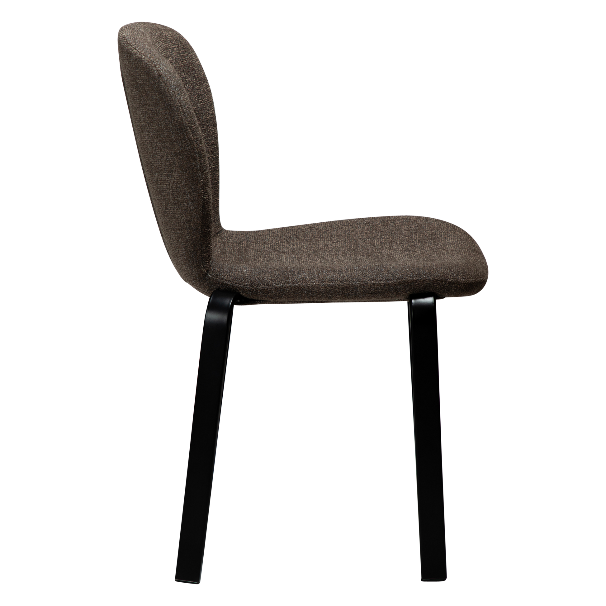[var:Bezug=HEAP-Stuhl, hauptbrauner Bouclé-Stoff mit schwarzen Beinen] HEAP Stuhl