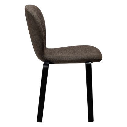 [var:Bezug=HEAP-Stuhl, hauptbrauner Bouclé-Stoff mit schwarzen Beinen] HEAP Stuhl