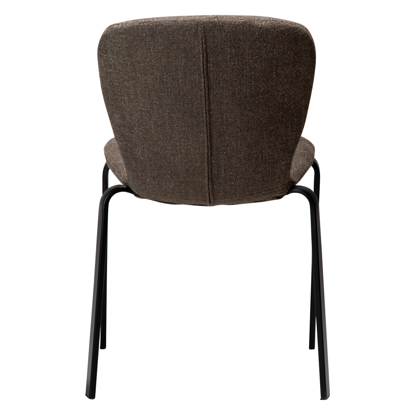 [var:Bezug=HEAP-Stuhl, hauptbrauner Bouclé-Stoff mit schwarzen Beinen] HEAP Stuhl