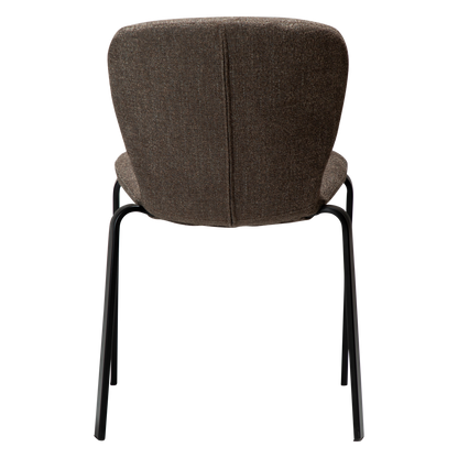 [var:Bezug=HEAP-Stuhl, hauptbrauner Bouclé-Stoff mit schwarzen Beinen] HEAP Stuhl