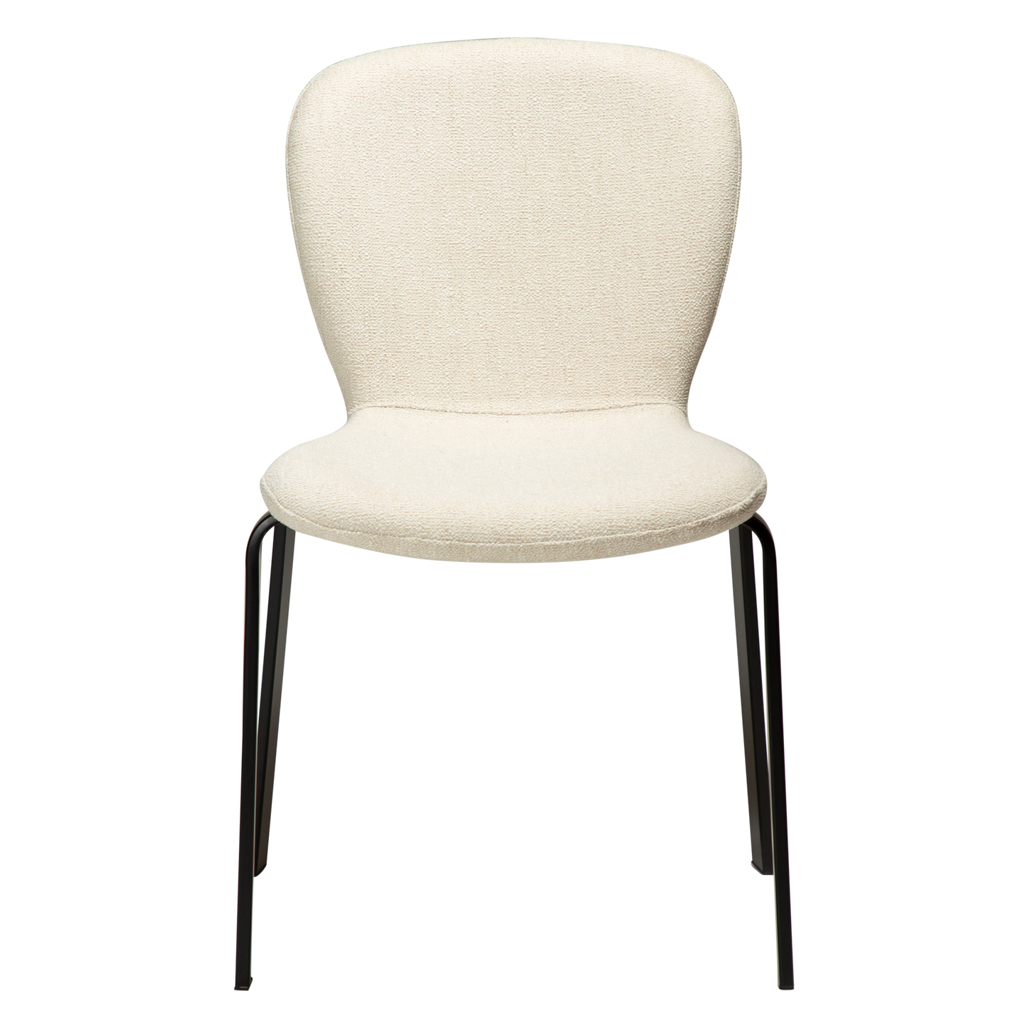 [var:Bezug=HEAP-Stuhl, einfacher beiger Bouclé-Stoff mit schwarzen Beinen] HEAP Stuhl