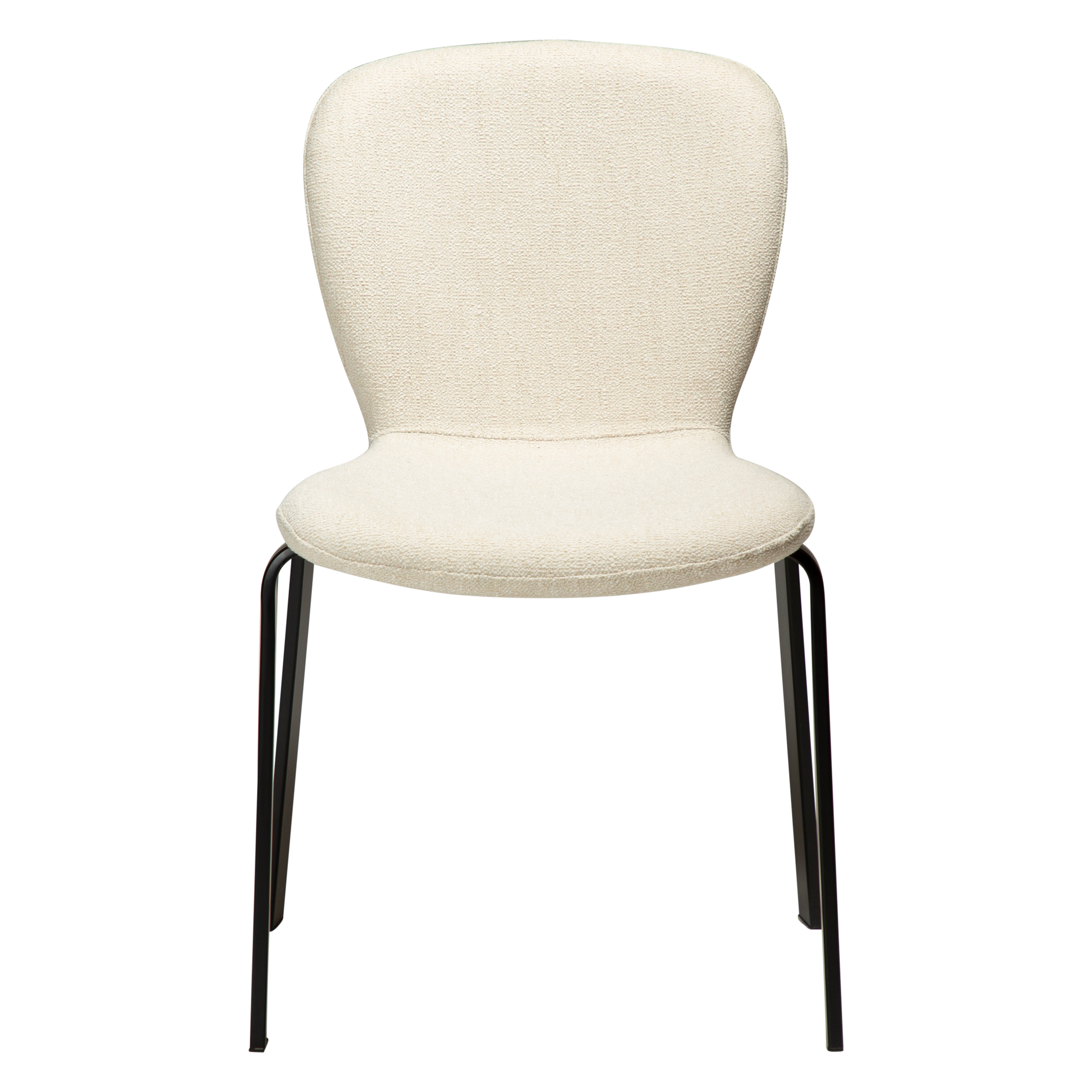 [var:Bezug=HEAP-Stuhl, einfacher beiger Bouclé-Stoff mit schwarzen Beinen] HEAP Stuhl