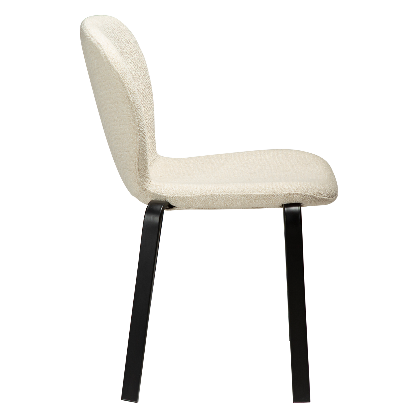 [var:Bezug=HEAP-Stuhl, einfacher beiger Bouclé-Stoff mit schwarzen Beinen] HEAP Stuhl