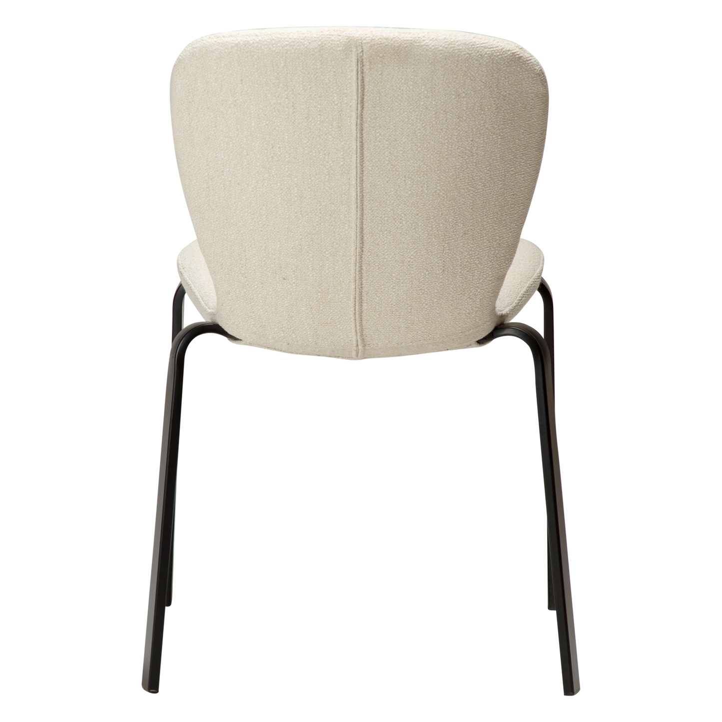 [var:Bezug=HEAP-Stuhl, einfacher beiger Bouclé-Stoff mit schwarzen Beinen] HEAP Stuhl
