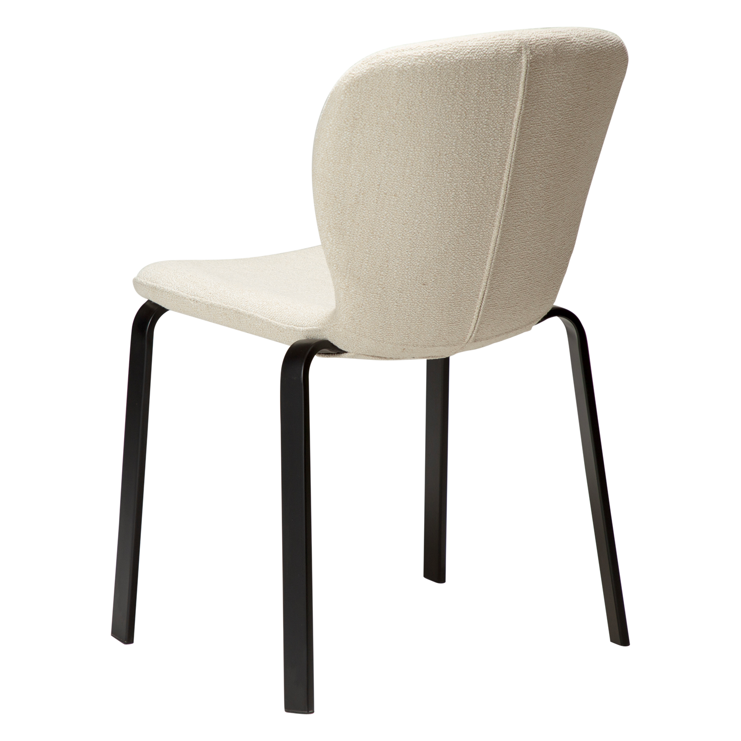 [var:Bezug=HEAP-Stuhl, einfacher beiger Bouclé-Stoff mit schwarzen Beinen] HEAP Stuhl
