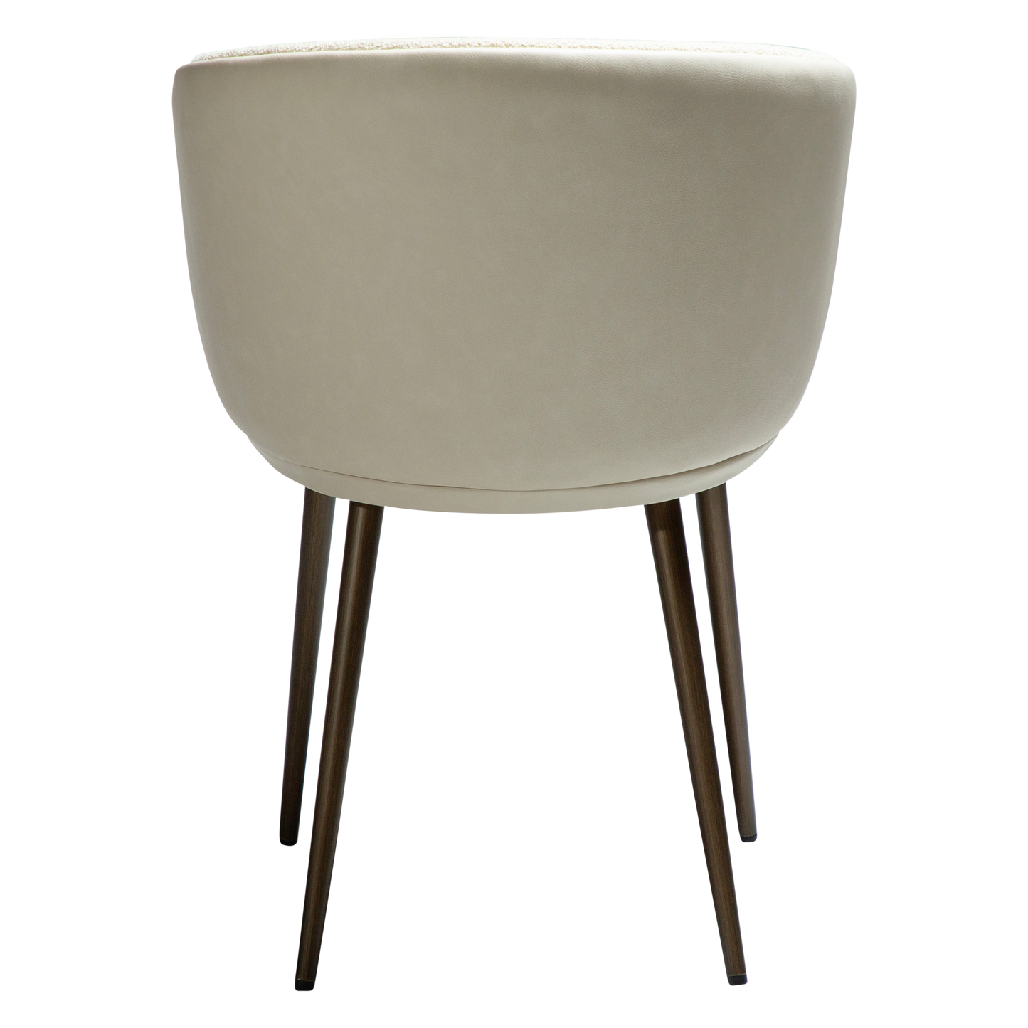 [var:Bezug=Frosted Almond Bouclé-Gewebe mit Schimmer und Kunstleder & antiken Messingmetallbeinen] HEY Sessel