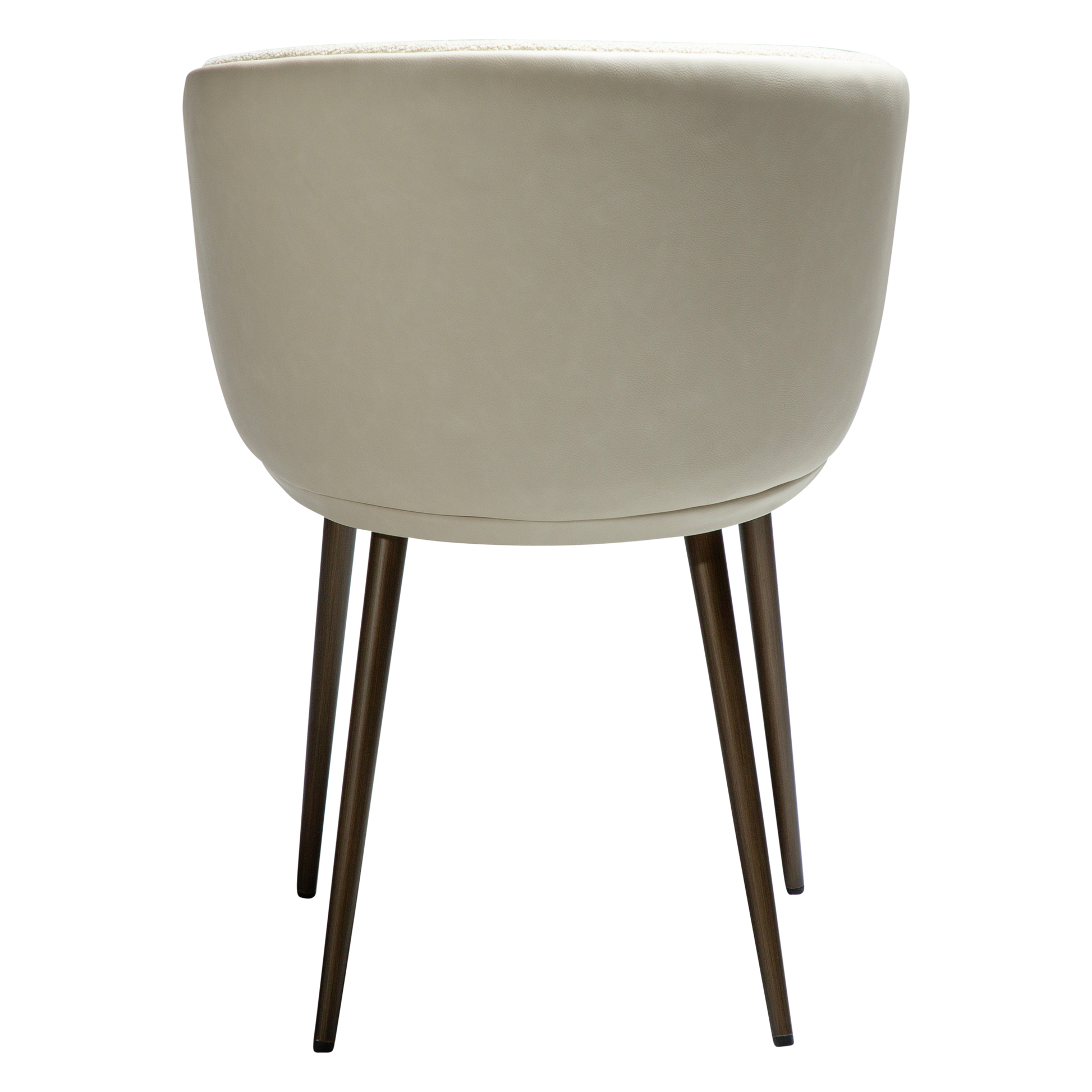 [var:Bezug=Frosted Almond Bouclé-Gewebe mit Schimmer und Kunstleder & antiken Messingmetallbeinen] HEY Sessel