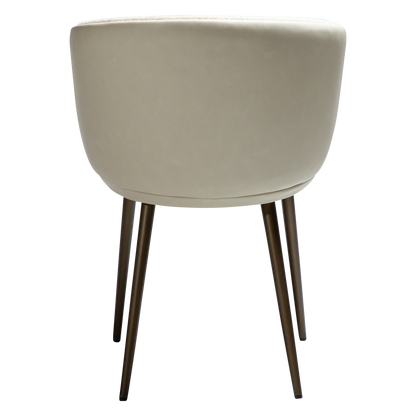 [var:Bezug=Frosted Almond Bouclé-Gewebe mit Schimmer und Kunstleder & antiken Messingmetallbeinen] HEY Sessel