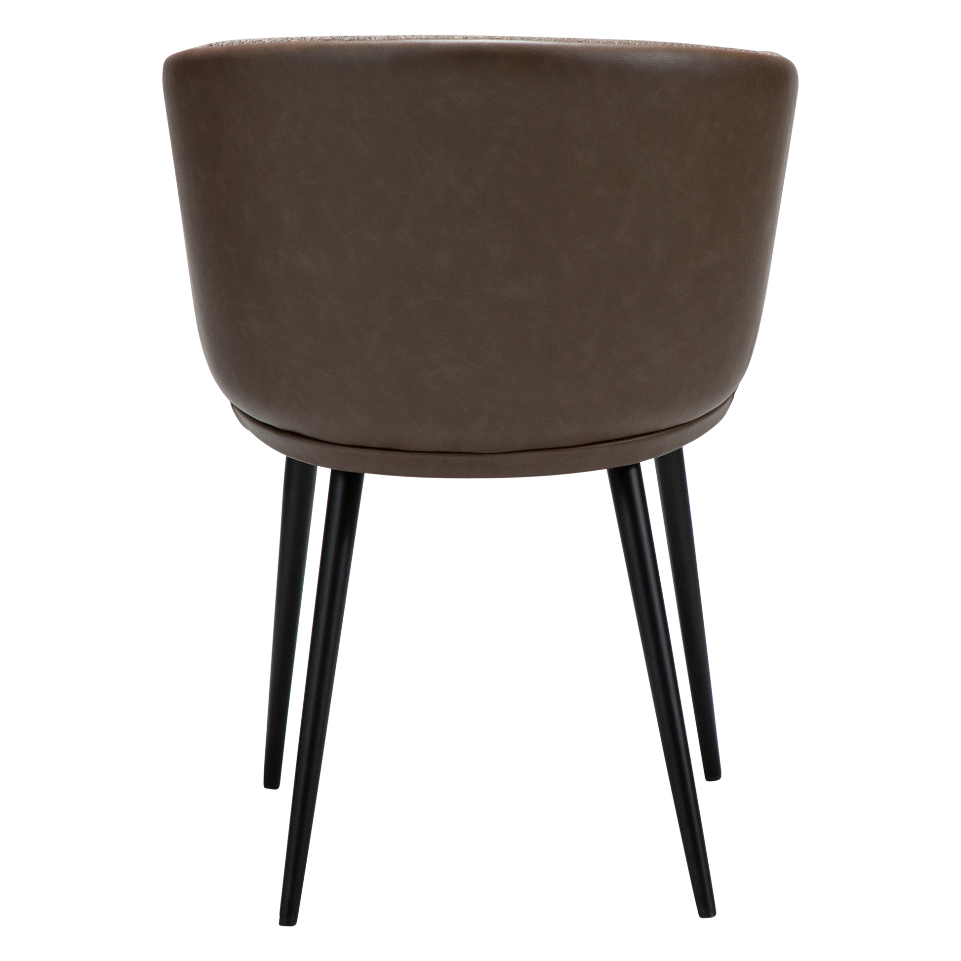 [var:Bezug=Hauptsächlich braunes Bouclé-Gewebe und Kunstleder mit schwarzen Metallbeinen] HEY Sessel