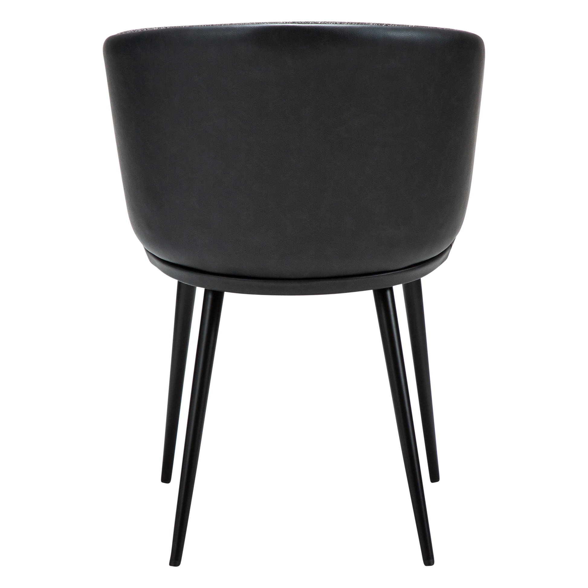 [var:Bezug=Raben-schwarzer Bouclé-Stoff und Kunstleder mit schwarzen Metallbeinen] HEY Sessel