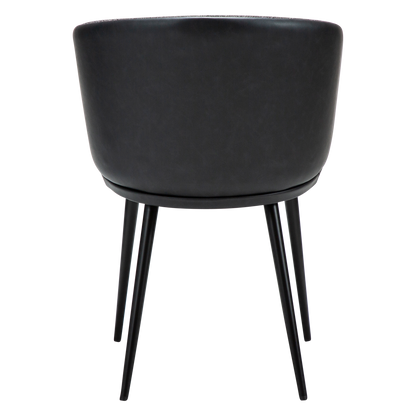 [var:Bezug=Raben-schwarzer Bouclé-Stoff und Kunstleder mit schwarzen Metallbeinen] HEY Sessel