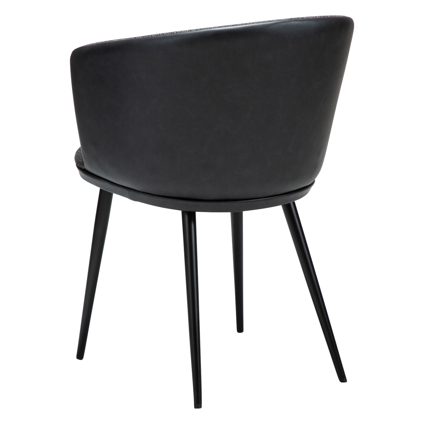 [var:Bezug=Raben-schwarzer Bouclé-Stoff und Kunstleder mit schwarzen Metallbeinen] HEY Sessel