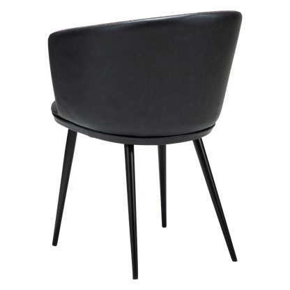 [var:Bezug=Raben-schwarzer Bouclé-Stoff und Kunstleder mit schwarzen Metallbeinen] HEY Sessel