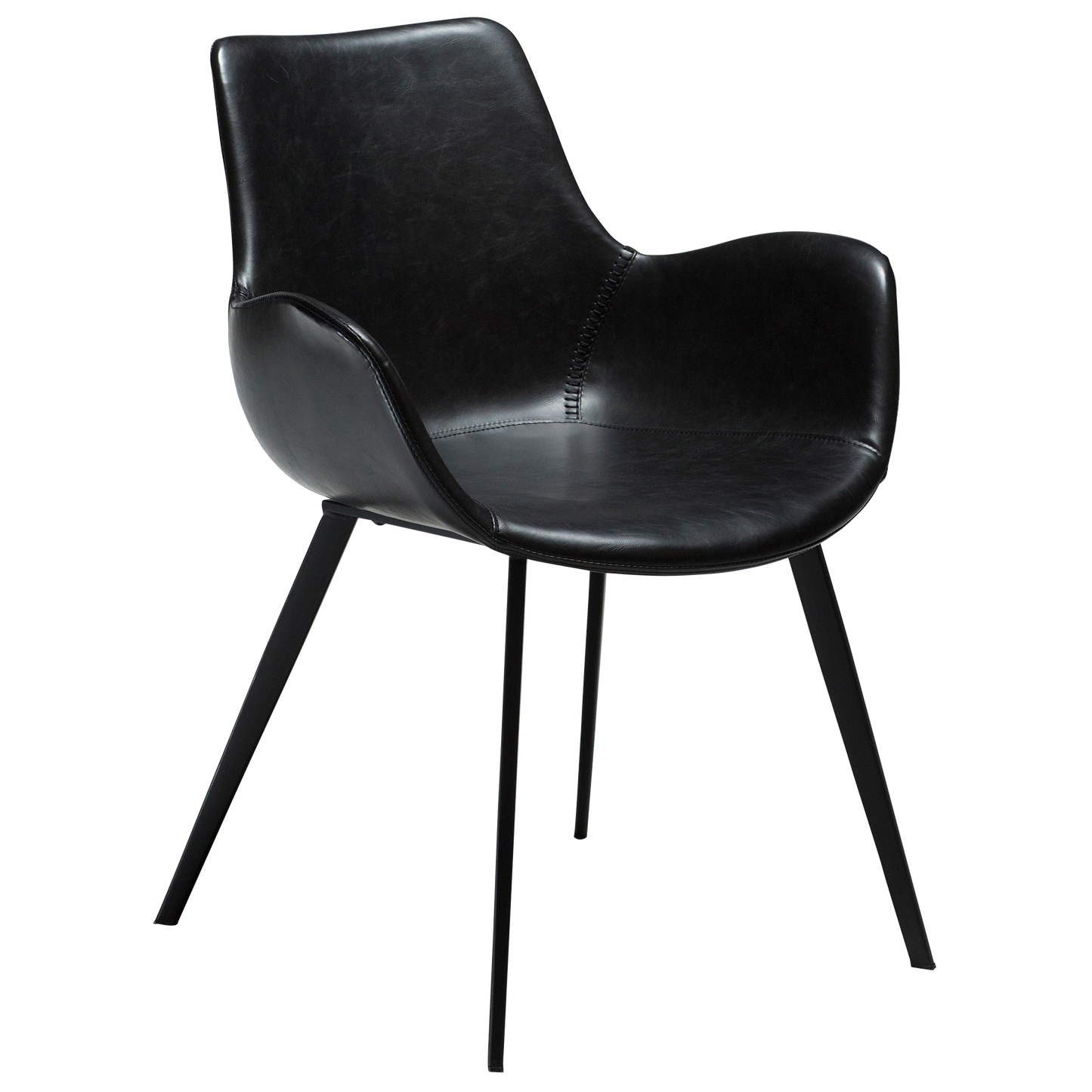 [var:Bezug=Vintage schwarzes Kunstleder mit schwarzen Beinen] HYPE Sessel