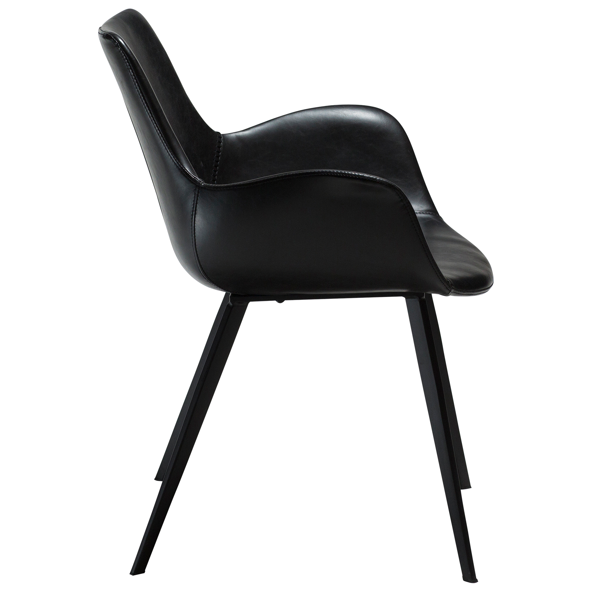 [var:Bezug=Vintage schwarzes Kunstleder mit schwarzen Beinen] HYPE Sessel