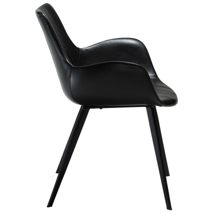 [var:Bezug=Vintage schwarzes Kunstleder mit schwarzen Beinen] HYPE Sessel