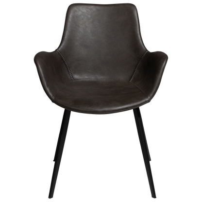 [var:Bezug=Vintage graues Kunstleder mit schwarzen Beinen] HYPE Sessel