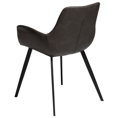 [var:Bezug=Vintage graues Kunstleder mit schwarzen Beinen] HYPE Sessel