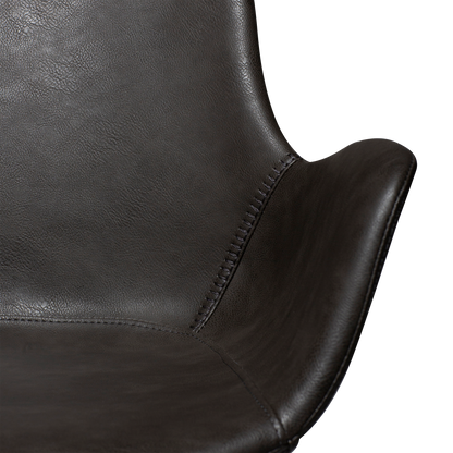 [var:Bezug=Vintage graues Kunstleder mit schwarzen Beinen] HYPE Sessel