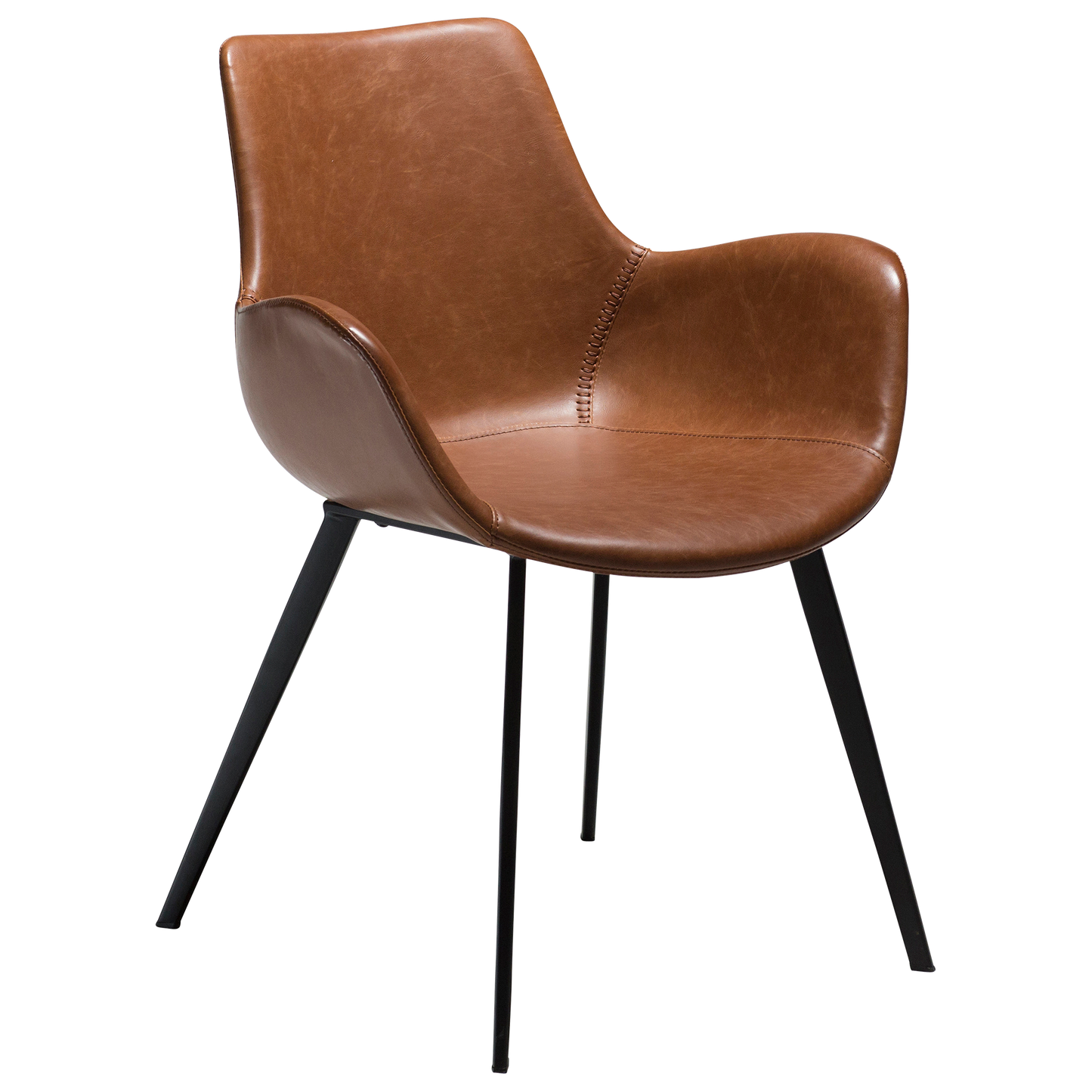 [var:Bezug=Vintage hellbraunes Kunstleder mit schwarzen Beinen] HYPE Sessel