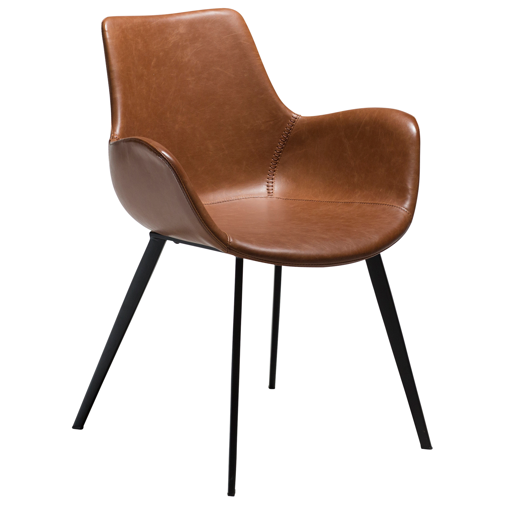 [var:Bezug=Vintage hellbraunes Kunstleder mit schwarzen Beinen] HYPE Sessel